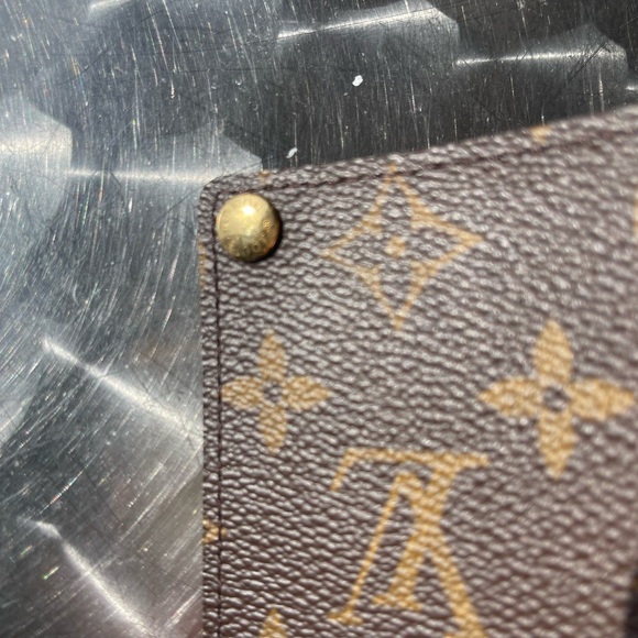 Auth LOUIS VUITTON card case w gold snaps. NBU. missing plastic card sleeves - Picture 6 of 8